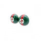 GUCCI Sherry Line Earrings, Metal and Plastic, Green and Red