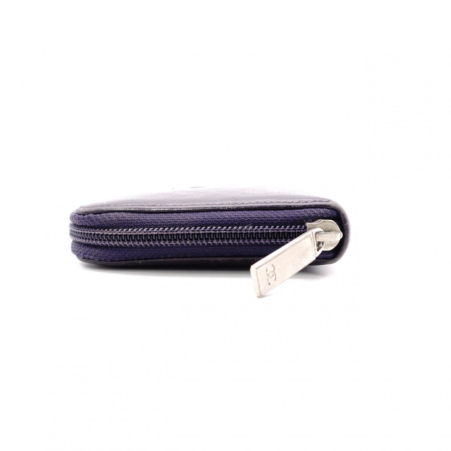 CHANEL シャネル キャビアスキン 長財布 レザー パープル【中古】 レディース