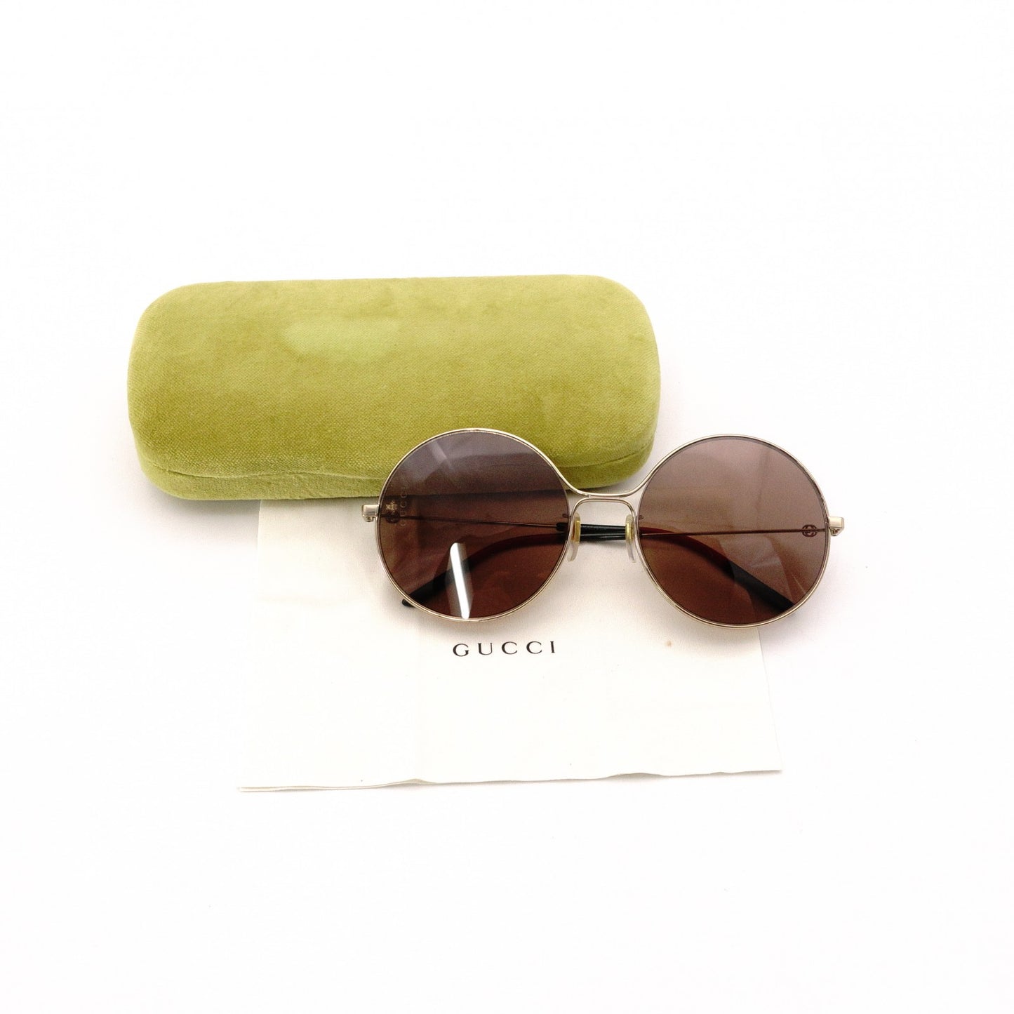 GUCCI Bee Sherry Line Sunglasses, Plastic, Brown, Unisex