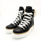 HERMES Flocon Ankle Boots Mouton Leather Mid Boots Black × Beige Size 37 Sneakers R801024