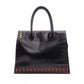 YVES SAINT LAURENT Y-Cutout Tote Bag, Leather, Black and Orange, Vintage, Women's
