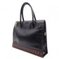 YVES SAINT LAURENT Y-Cutout Tote Bag, Leather, Black and Orange, Vintage, Women's