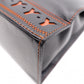 YVES SAINT LAURENT Y-Cutout Tote Bag, Leather, Black and Orange, Vintage, Women's