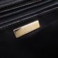 YVES SAINT LAURENT Y-Cutout Tote Bag, Leather, Black and Orange, Vintage, Women's