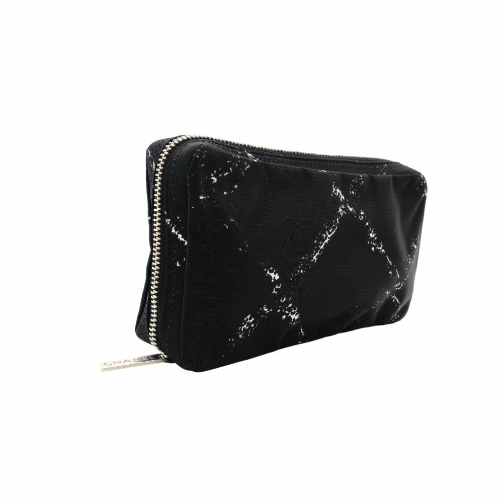 CHANEL Travel Line Pouch Black Nylon Accessory Pouch Black 7-12-639