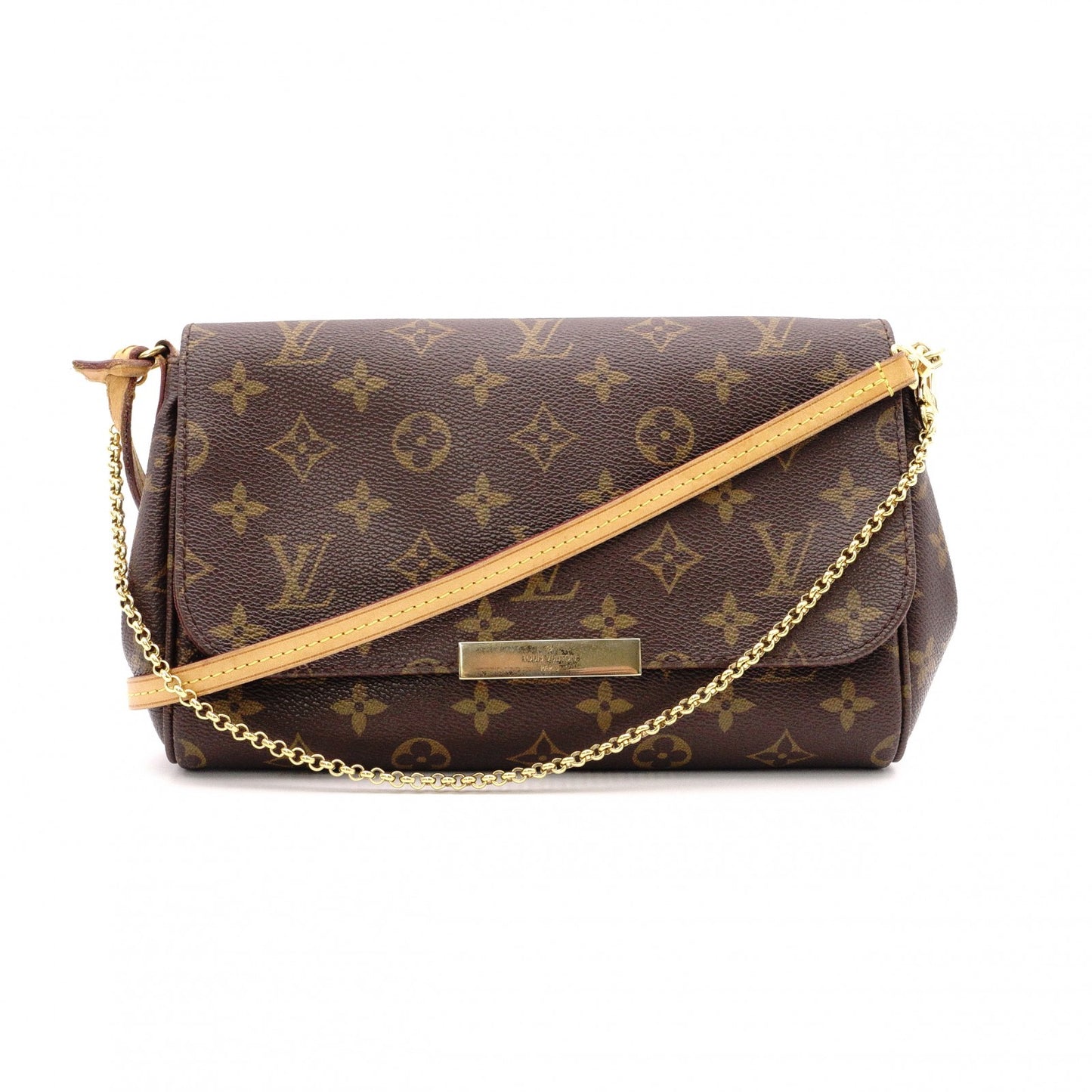 LOUIS VUITTON Favorite MM Monogram Canvas Shoulder Bag, PVC/Leather, Brown