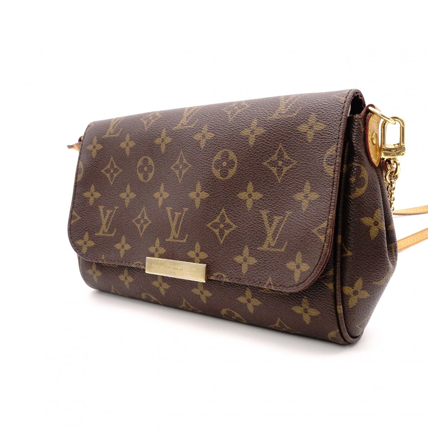 LOUIS VUITTON Favorite MM Monogram Canvas Shoulder Bag, PVC/Leather, Brown