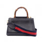 GUCCI Nimfair Bamboo Handbag, 2-Way Shoulder Bag, Leather, Black, Women's