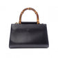 GUCCI Nimfair Bamboo Handbag, 2-Way Shoulder Bag, Leather, Black, Women's