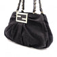FENDI Mia Chain Bag Zucca Shoulder Bag Nylon/Cotton Black FF Logo