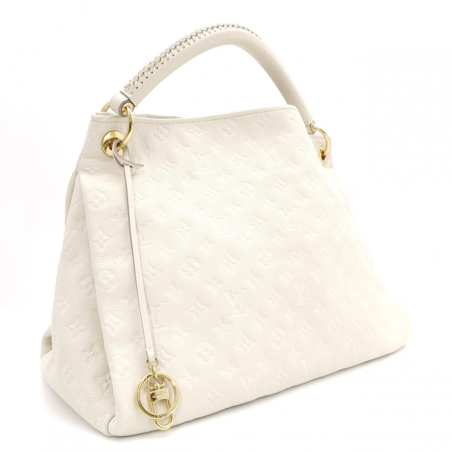 LOUIS VUITTON Artzy Monogram Empreinte Shoulder Bag, Leather, White