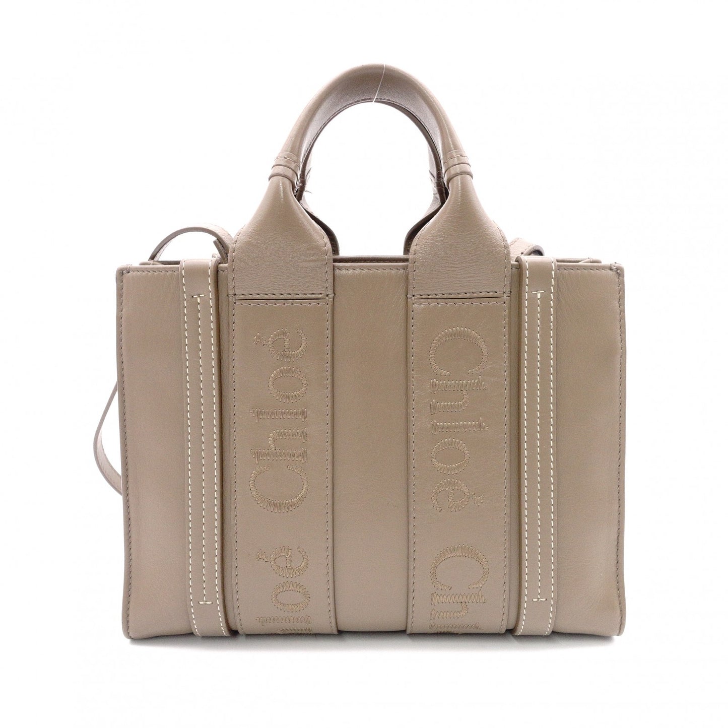 Chloe Woody Shoulder Bag, Leather, Brown, 2-Way Handbag