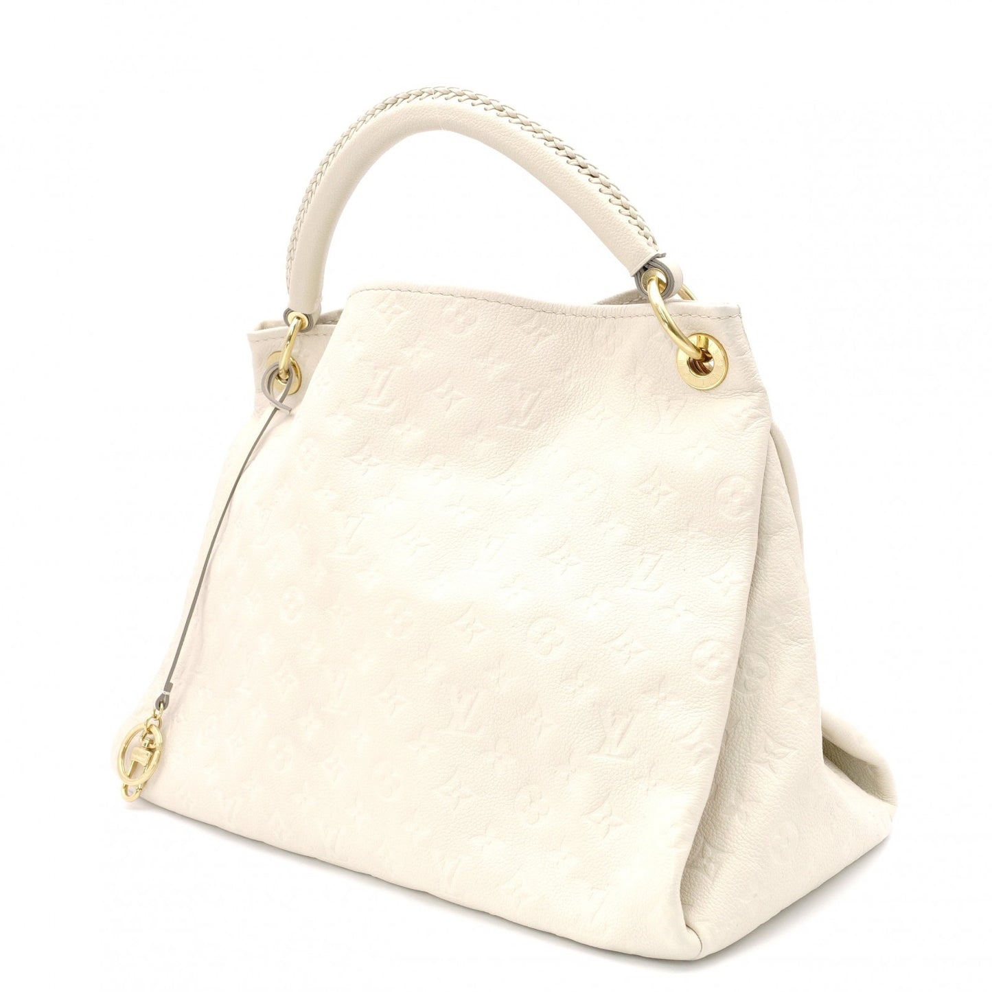 LOUIS VUITTON Artzy Monogram Empreinte Shoulder Bag, Leather, White