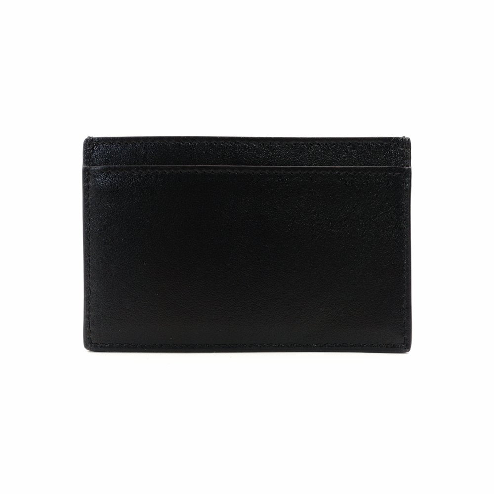 CELINE Pass Case Leather Black × White Black Card Case Business Card Holder R801016
