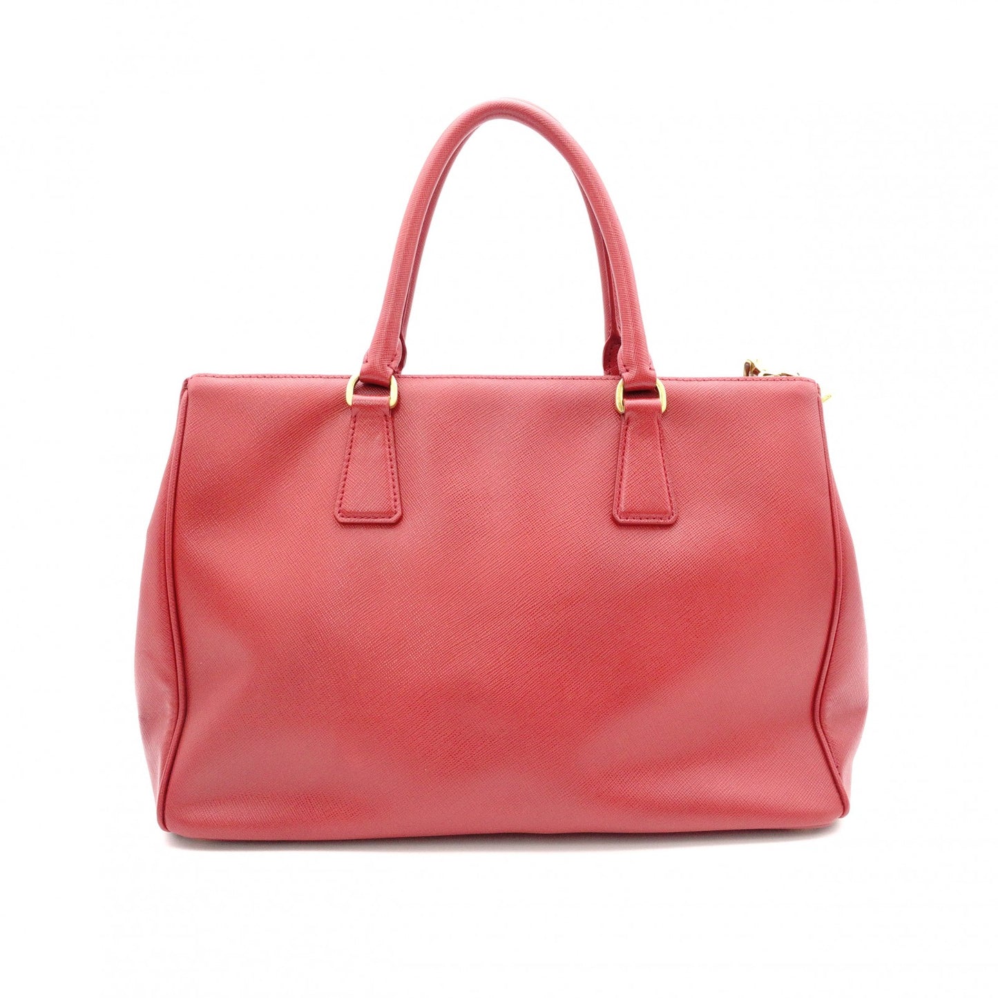 PRADA Galleria Saffiano Leather Handbag, Red, 2-Way, Triangle Logo