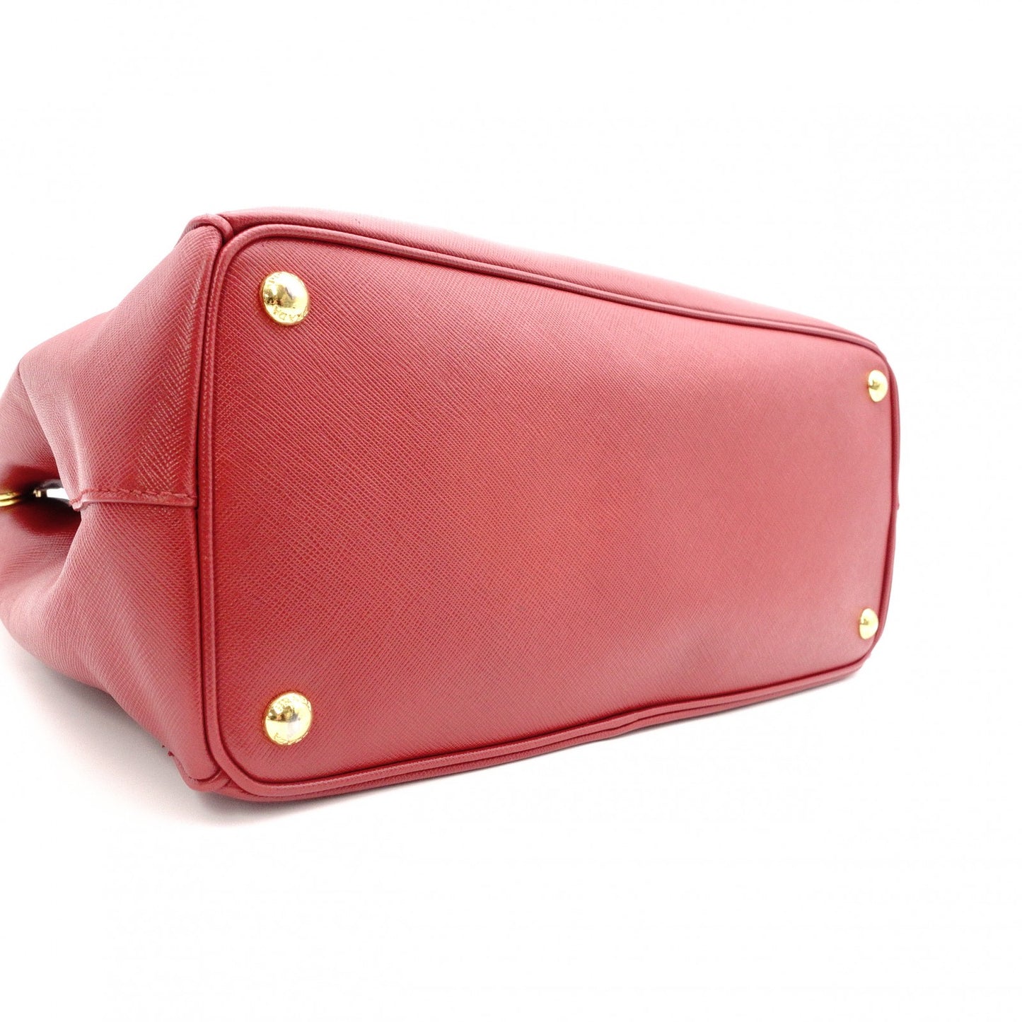 PRADA Galleria Saffiano Leather Handbag, Red, 2-Way, Triangle Logo