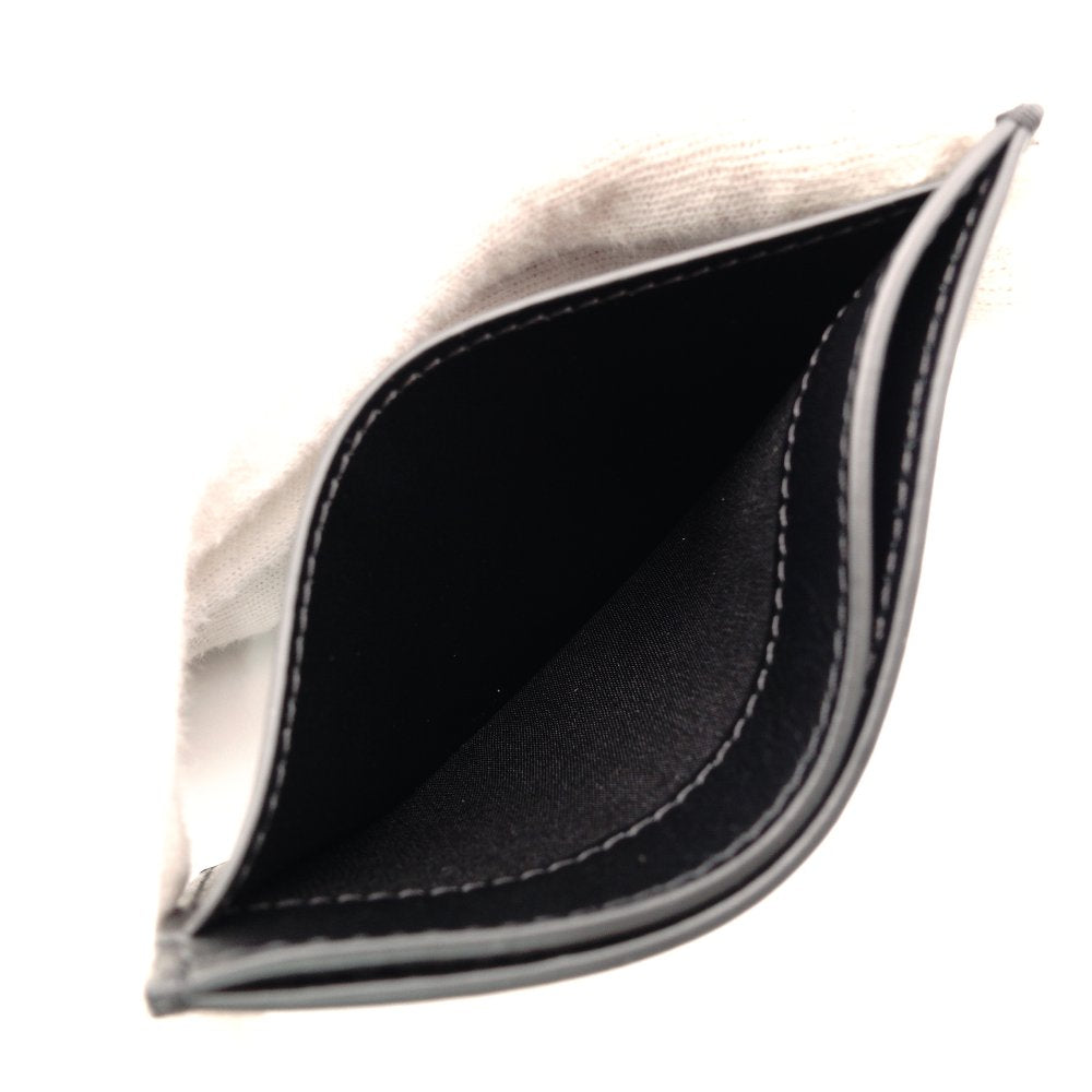 CELINE Pass Case Leather Black × White Black Card Case Business Card Holder R801016
