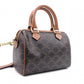 CELINE Triomphe Handbag, 2-Way Shoulder Bag, PVC/Leather, Brown, Women's