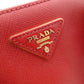 PRADA Galleria Saffiano Leather Handbag, Red, 2-Way, Triangle Logo