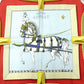 HERMES Carré 90 Grand Apparat Dressed Horses Navy-toned 100% Silk Boxed Scarf Stole 7-10-635