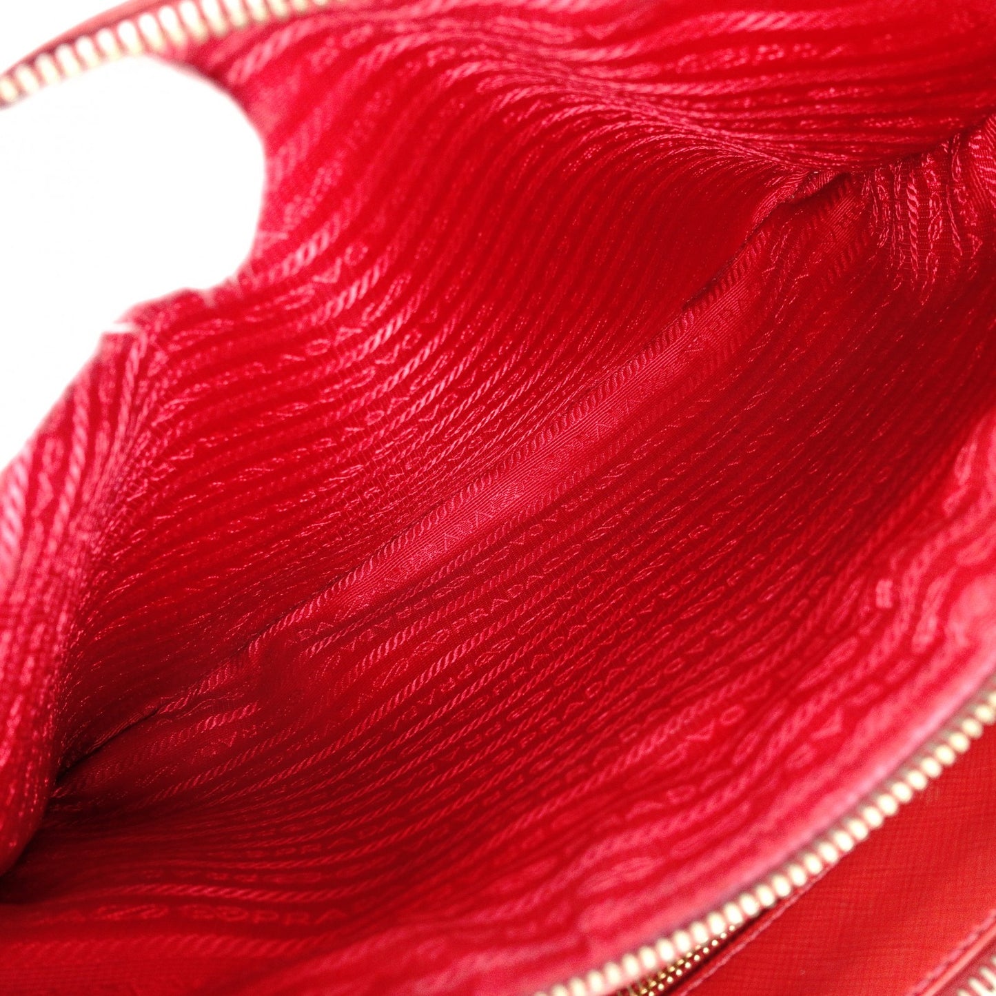 PRADA Galleria Saffiano Leather Handbag, Red, 2-Way, Triangle Logo