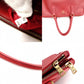 PRADA Galleria Saffiano Leather Handbag, Red, 2-Way, Triangle Logo