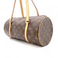 LOUIS VUITTON Papillon 30 Monogram Canvas Shoulder Bag (PVC/Leather, Brown), with Pouch