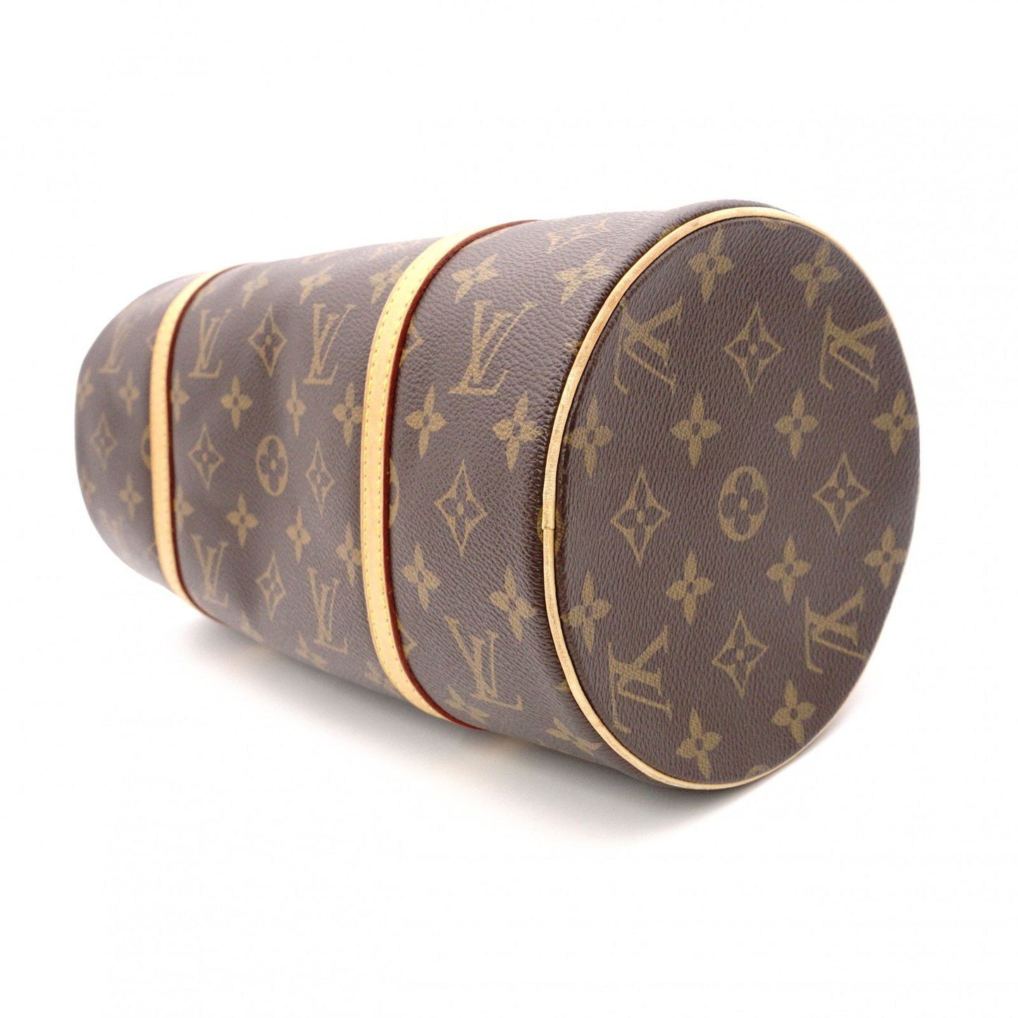 LOUIS VUITTON Papillon 30 Monogram Canvas Shoulder Bag (PVC/Leather, Brown), with Pouch