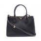 PRADA Galleria Saffiano Lux Handbag, Leather, Black, 2-Way, Gold Hardware, Crossbody
