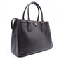 PRADA Galleria Saffiano Lux Handbag, Leather, Black, 2-Way, Gold Hardware, Crossbody