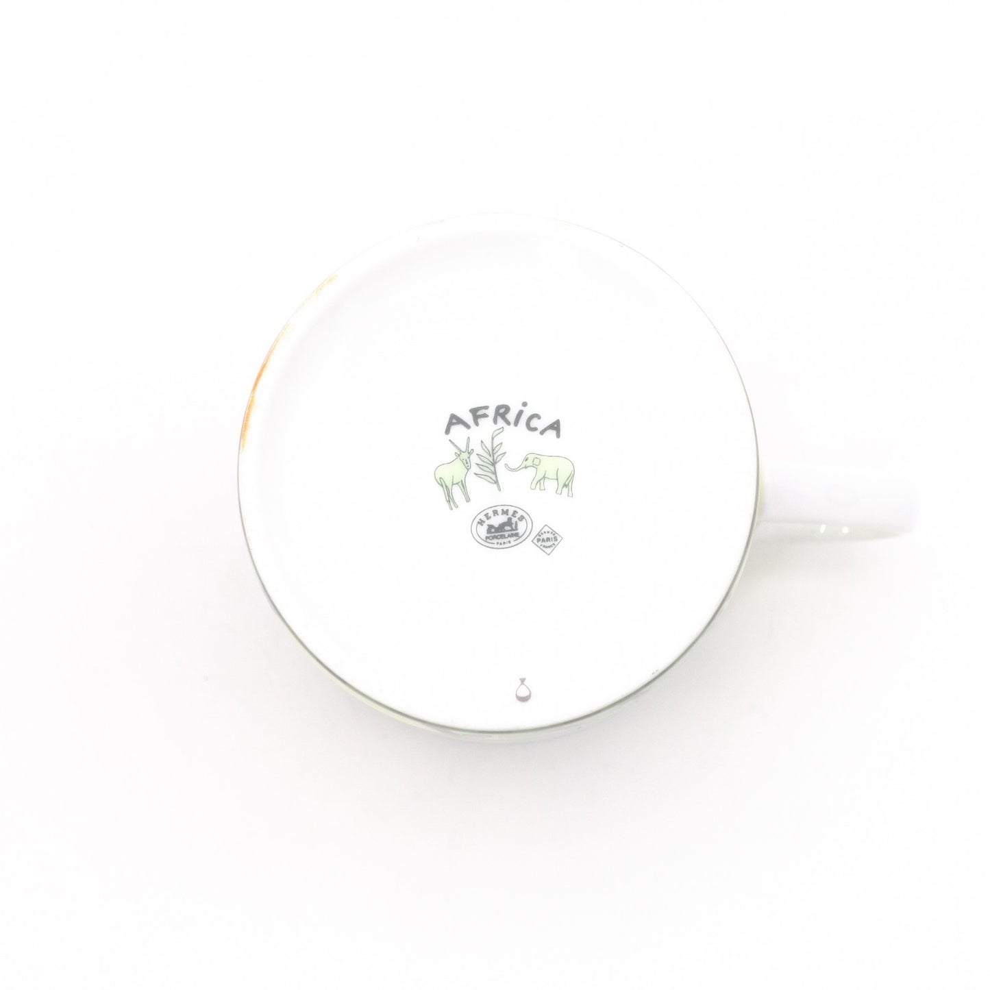 HERMES Africa Mug, Ceramic, Green, Comes with Box