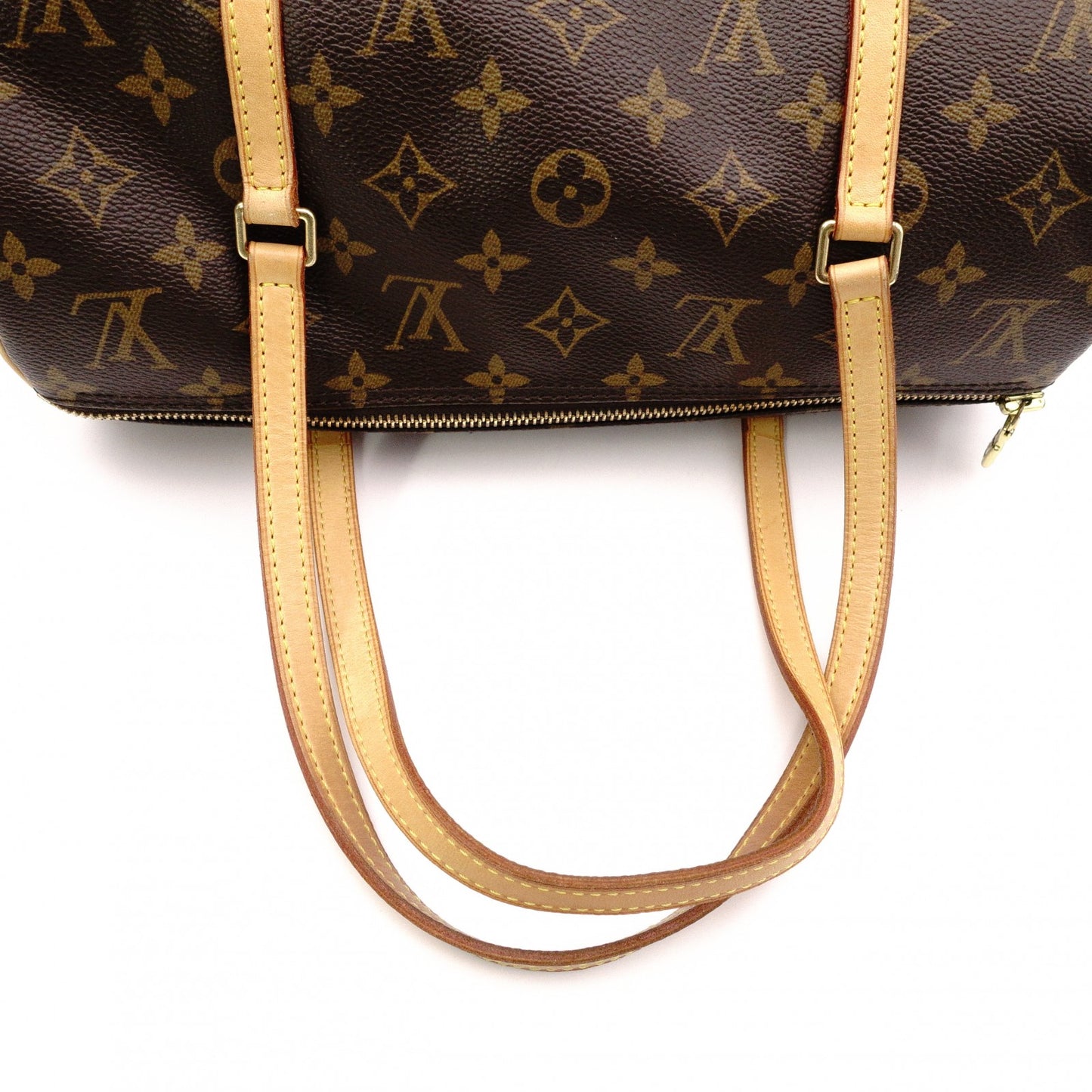 LOUIS VUITTON Papillon 30 Monogram Canvas Shoulder Bag (PVC/Leather, Brown), with Pouch