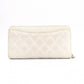 CHANEL Matelassé Long Wallet, Caviar Leather, White with Gold Hardware