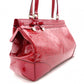 GUCCI Shima Mayfair Shoulder Bag, Patent Leather, Red Tote Bag with Ribbon