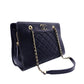 CHANEL Matelassé Chain Shoulder Bag Lambskin Navy Leather Gold Hardware CC Logo 7-12-814