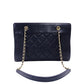 CHANEL Matelassé Chain Shoulder Bag Lambskin Navy Leather Gold Hardware CC Logo 7-12-814