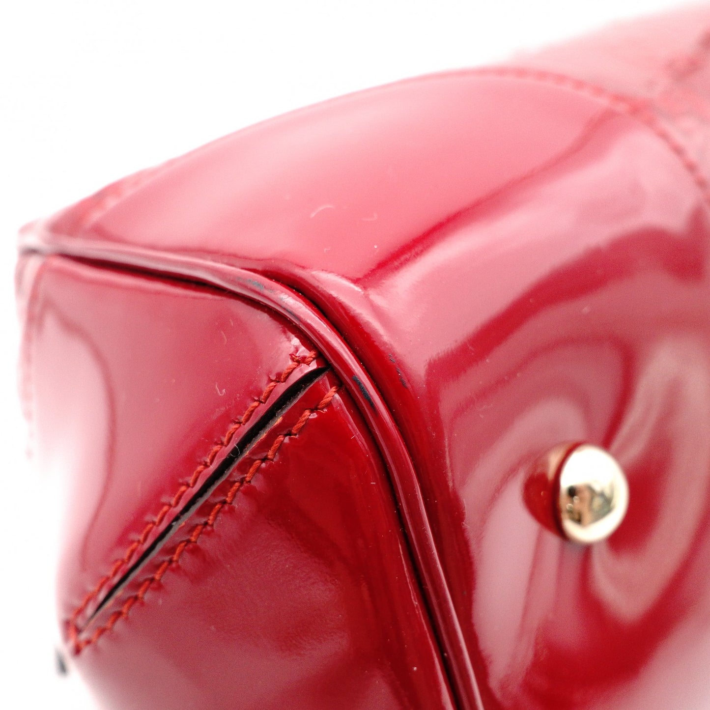 GUCCI Shima Mayfair Shoulder Bag, Patent Leather, Red Tote Bag with Ribbon