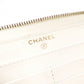 CHANEL Matelassé Long Wallet, Caviar Leather, White with Gold Hardware