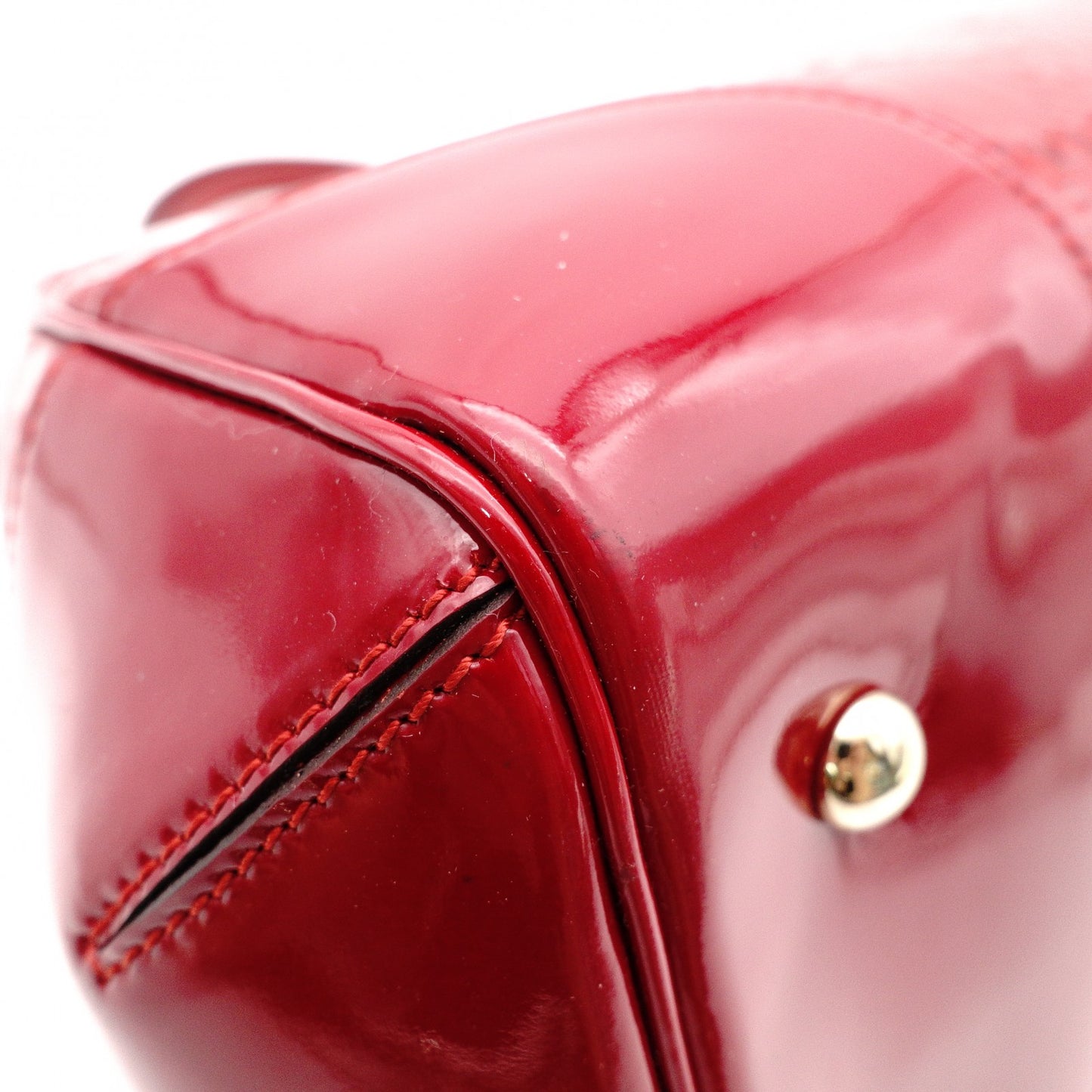 GUCCI Shima Mayfair Shoulder Bag, Patent Leather, Red Tote Bag with Ribbon