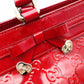 GUCCI Shima Mayfair Shoulder Bag, Patent Leather, Red Tote Bag with Ribbon