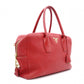 PRADA Vittello Dinosaur Leather Handbag, Leather, Red, Gold Hardware, Shoulder Bag