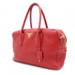 PRADA Vittello Dinosaur Leather Handbag, Leather, Red, Gold Hardware, Shoulder Bag