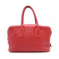 PRADA Vittello Dinosaur Leather Handbag, Leather, Red, Gold Hardware, Shoulder Bag