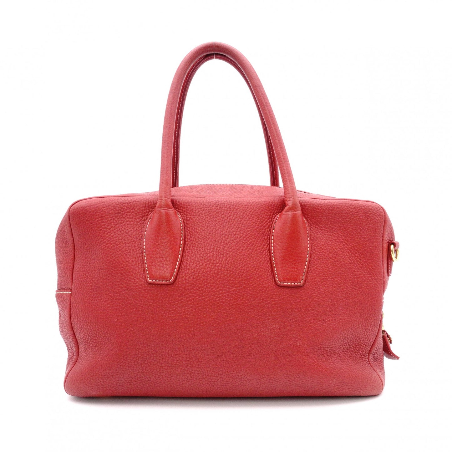 PRADA Vittello Dinosaur Leather Handbag, Leather, Red, Gold Hardware, Shoulder Bag