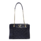 CHANEL Matelassé Chain Shoulder Bag Lambskin Navy Leather Gold Hardware CC Logo 7-12-814