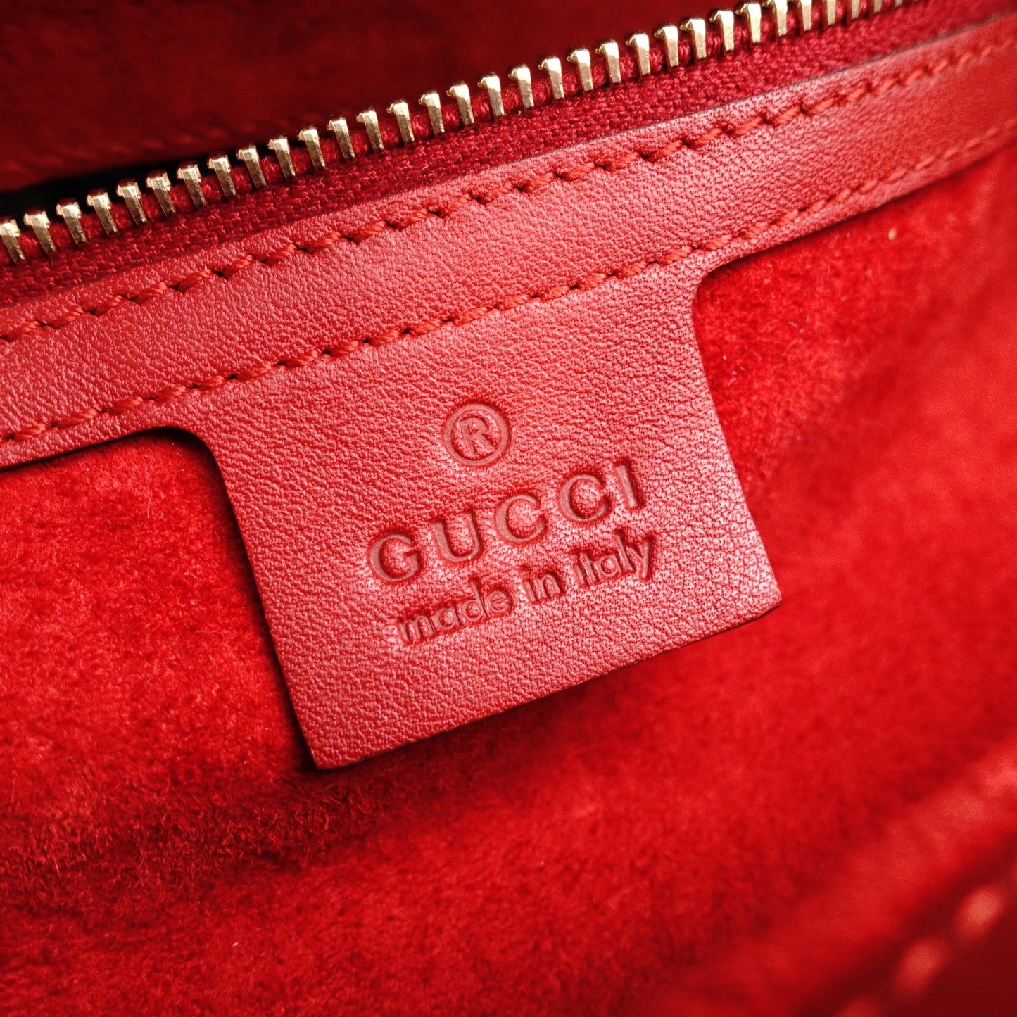 GUCCI Shima Mayfair Shoulder Bag, Patent Leather, Red Tote Bag with Ribbon