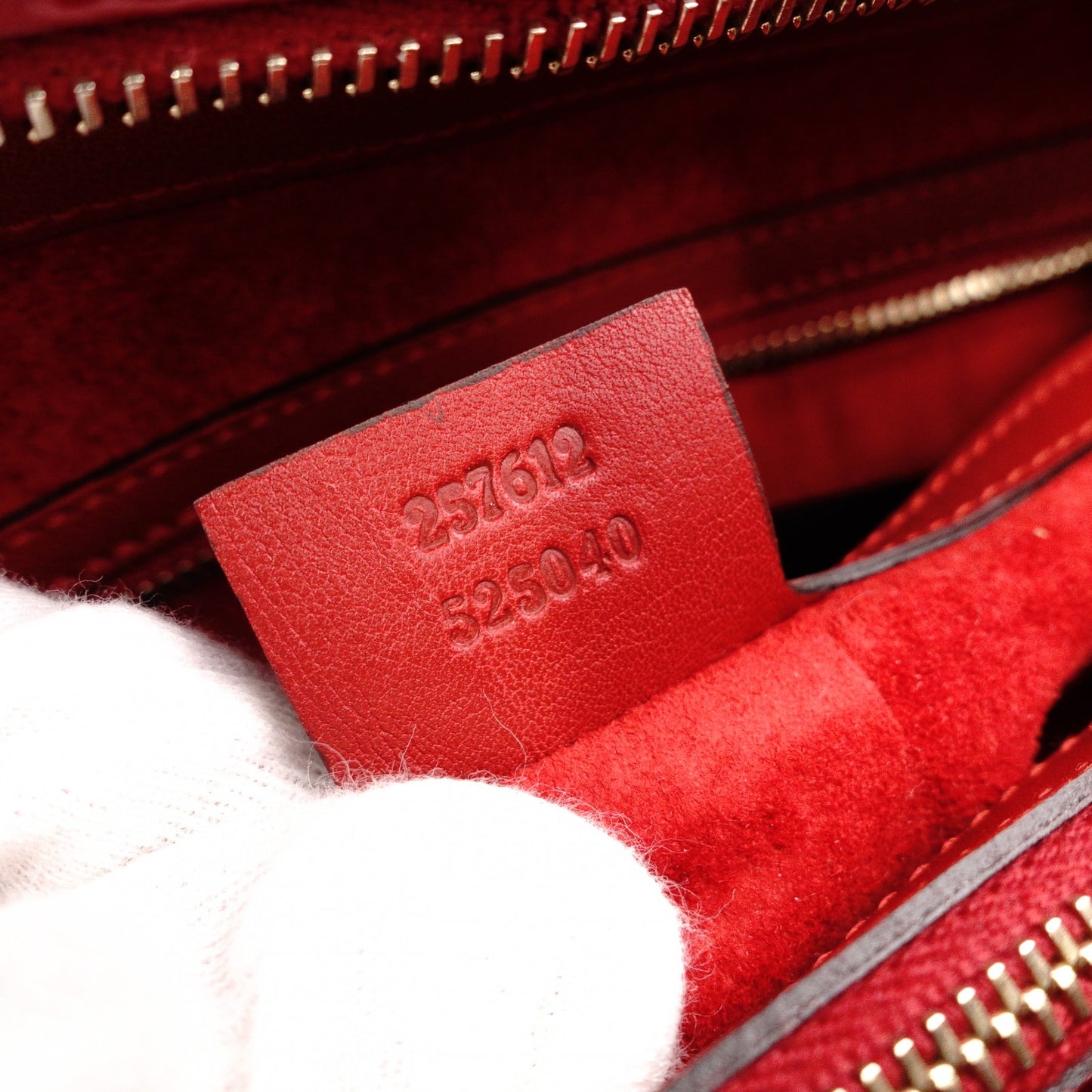 GUCCI Shima Mayfair Shoulder Bag, Patent Leather, Red Tote Bag with Ribbon