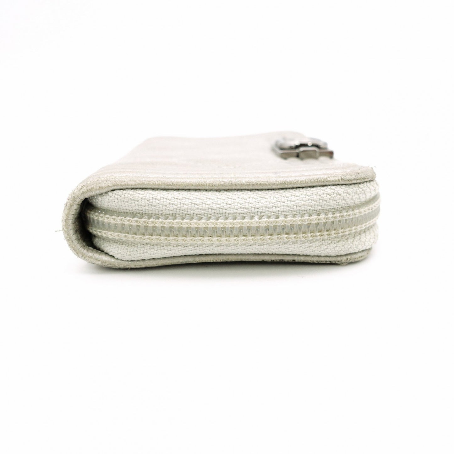 CHANEL Boy Chanel Card Case, Leather, Silver-Tone, Silver Hardware