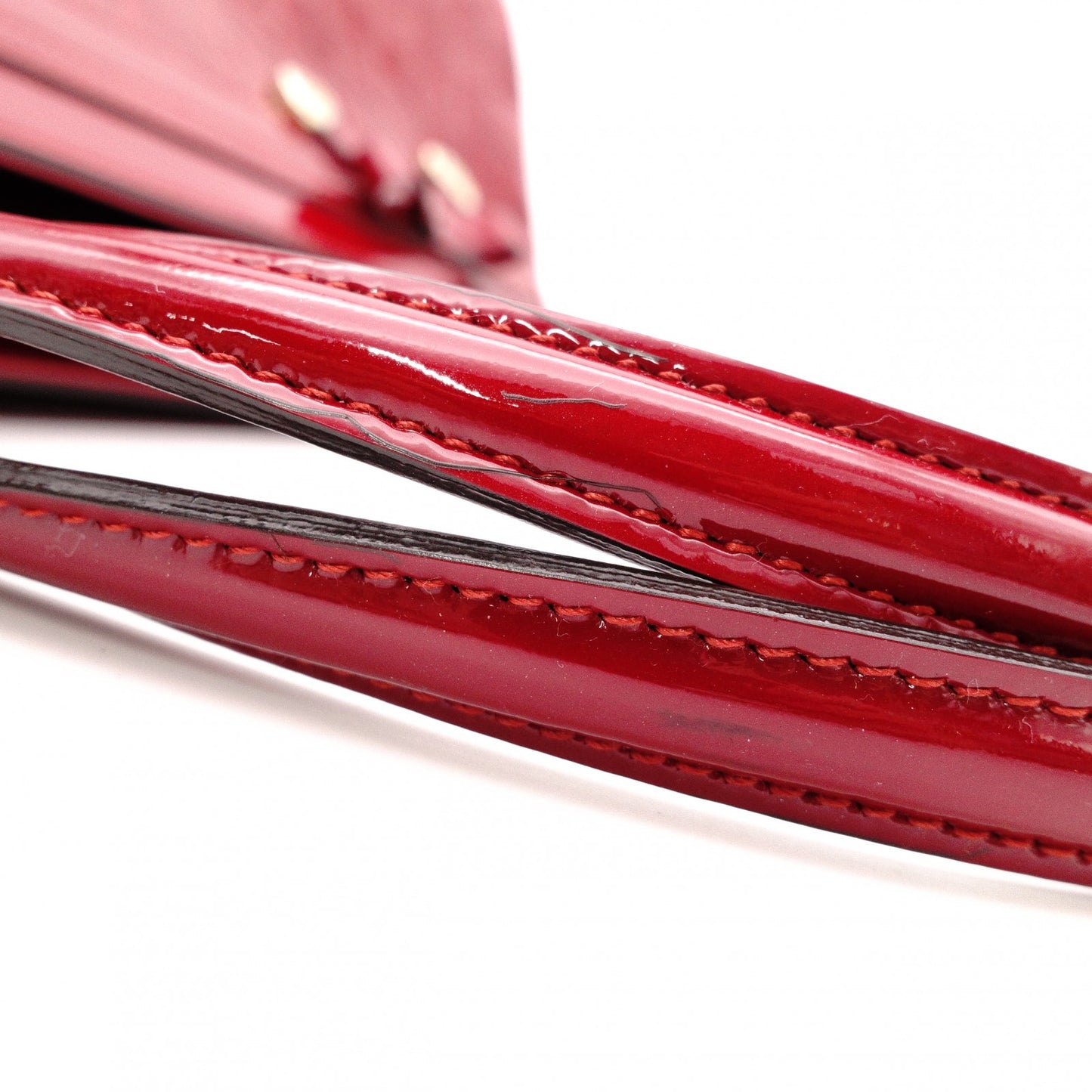 GUCCI Shima Mayfair Shoulder Bag, Patent Leather, Red Tote Bag with Ribbon