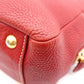 PRADA Vittello Dinosaur Leather Handbag, Leather, Red, Gold Hardware, Shoulder Bag